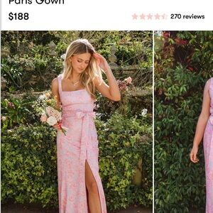 Show Me Your MuMu Paris Gown Pink Floral Sleeveless Dress